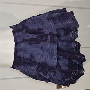 Aerie Ruffle Navy Tie Dye Skirt